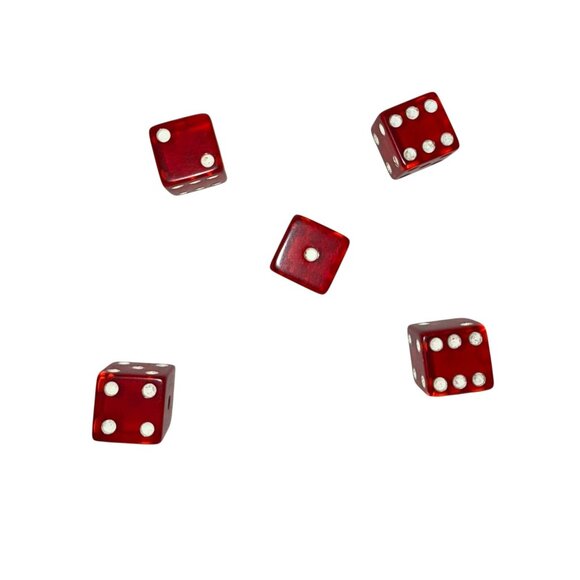 Vintage 1967 Yahtzee Game ES Lowe Company Original Set 5 Dice Replacement Parts - Picture 2 of 2